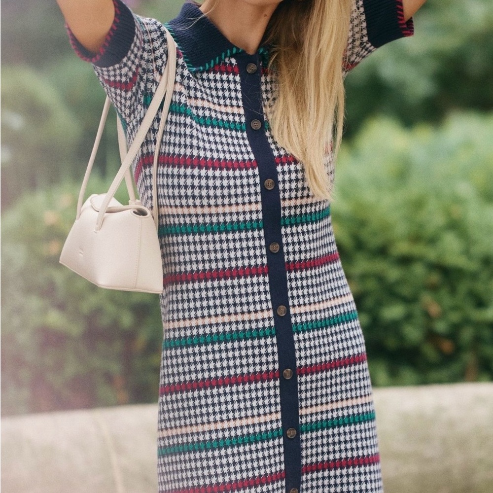 Maeve Multicolor Houndstooth Mini Dress - Picture 3 of 3